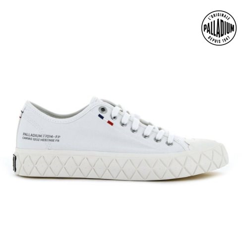 Baskets Palladium Palla Ace Tela Low Tops Homme Blanche | FR SJC328F